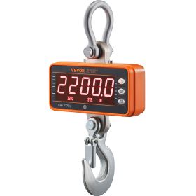 VEVOR Digital Crane Scale, 2200 lbs/1000 kg, Industrial Heavy Duty Hanging Scale with Remote Control, Cast Aluminum Case & LED Screen VEVOR Digital Crane Scale, 2200 lbs/1000 kg, Industrial Heavy Duty Hanging Scale with Remote Control, Cast Aluminum Case & LED Screen